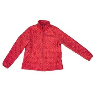 Lands End Womens XL/18 PrimaLoft Packable Jacket Insulated  Diamond Quilted Red